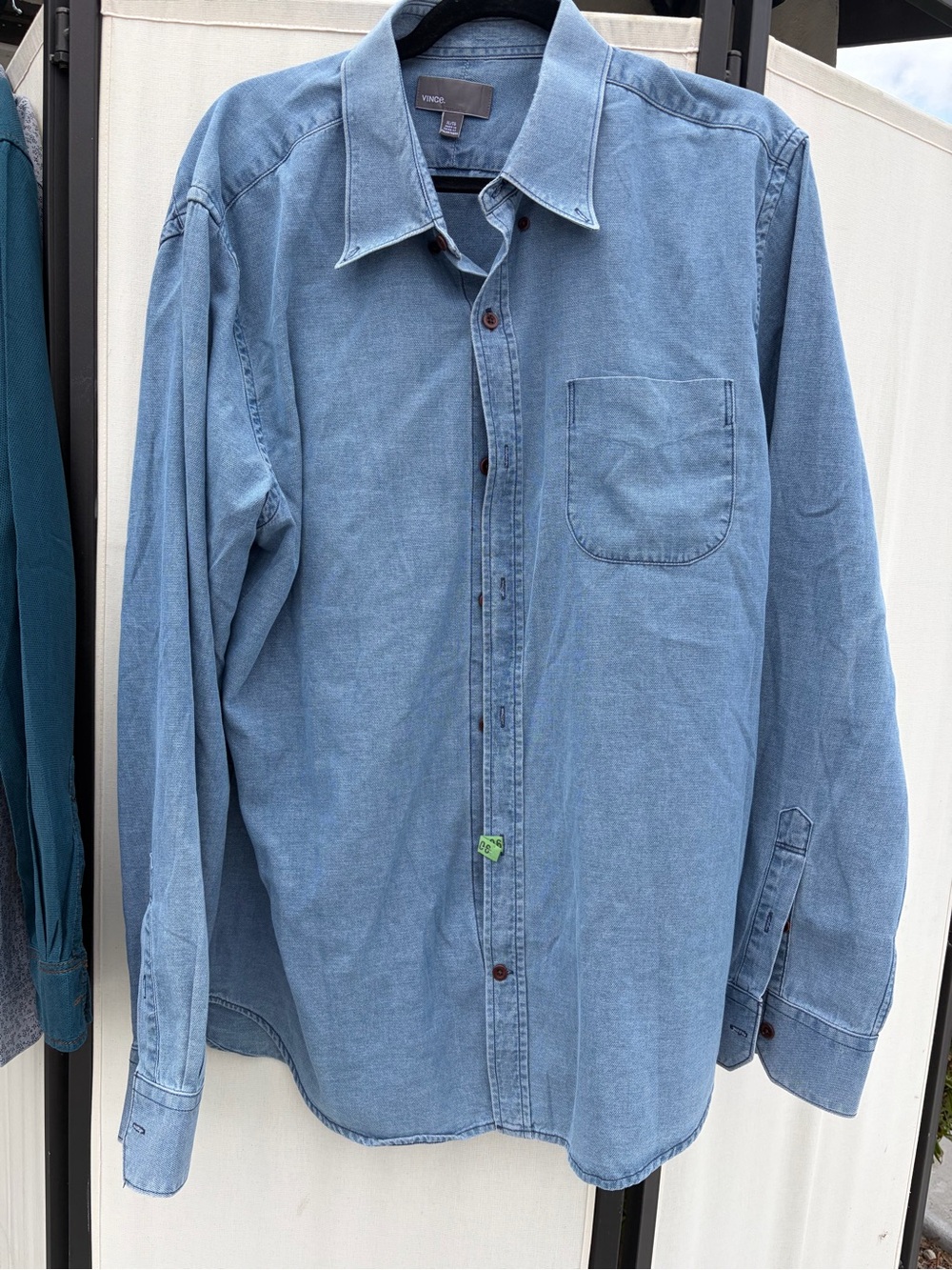 Vince Men’s Light Blue Denim Button-Down Shirt